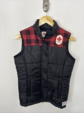 Hudson’s Bay Woman‎ XS Olympic Canada Buffalo Plaid Vest Black